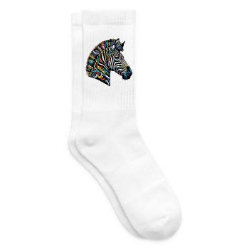 Zebra - Tennissocken - Weiß - Rechts