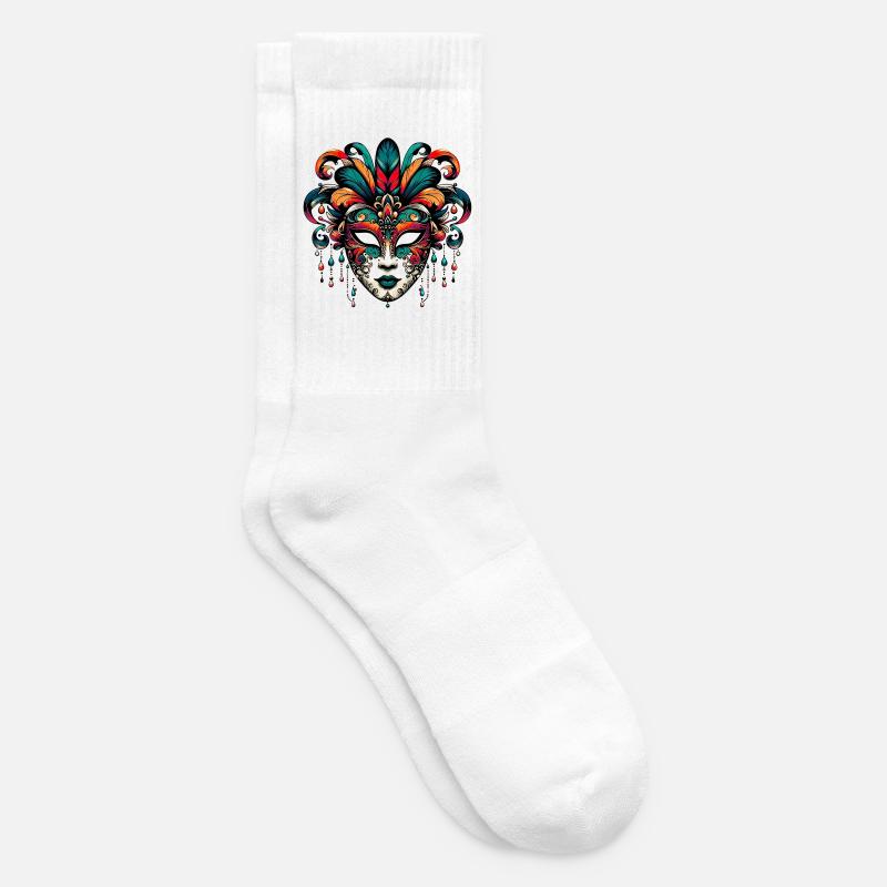 Masque du Carnaval de Venise - Chaussettes de tennis - blanc