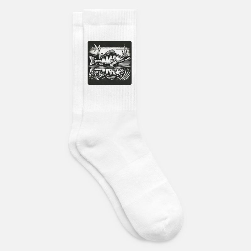 Barsch Raubfisch Design - Tennissocken - Weiß