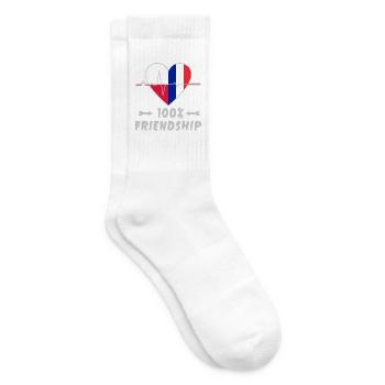 Polen und Frankreich 100% Freundschaft - Tennissocken - Weiß - Rechts