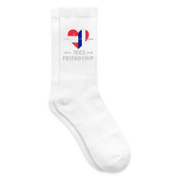 Österreich und Frankreich 100% Freundschaft - Tennissocken - Weiß - Rechts