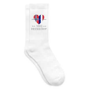 Norwegen und Frankreich 100% Freundschaft - Tennissocken - Weiß - Rechts