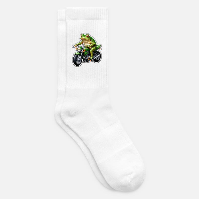 Frosch auf Motorrad - Tennissocken - Weiß
