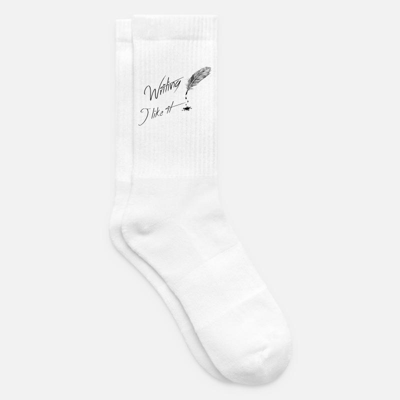 Writing i like it - Chaussettes de tennis - blanc