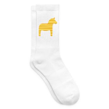 Dala Horse Stripes Suède Noël scandinave - Chaussettes de tennis - blanc - Droite