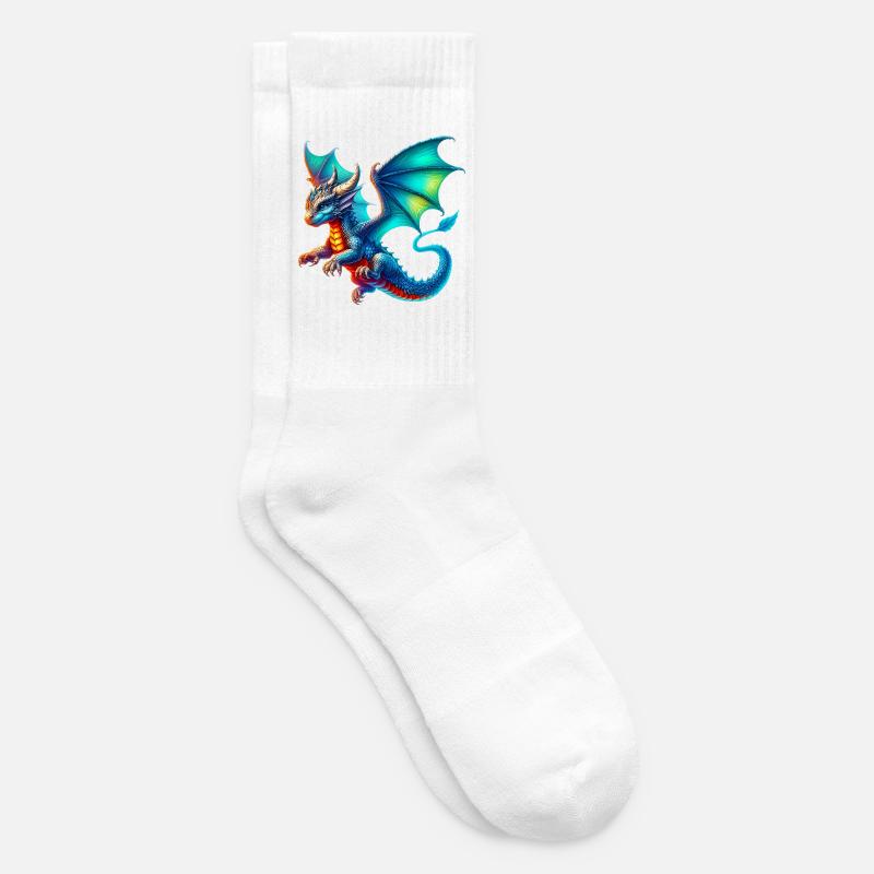 Drache - Tennissocken - Weiß