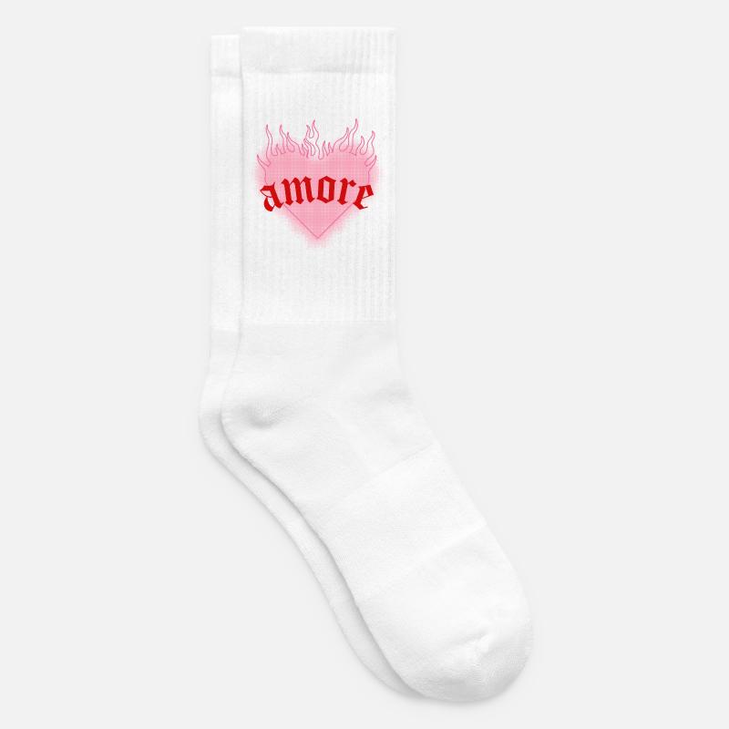 Burning love - Tennis socks - white