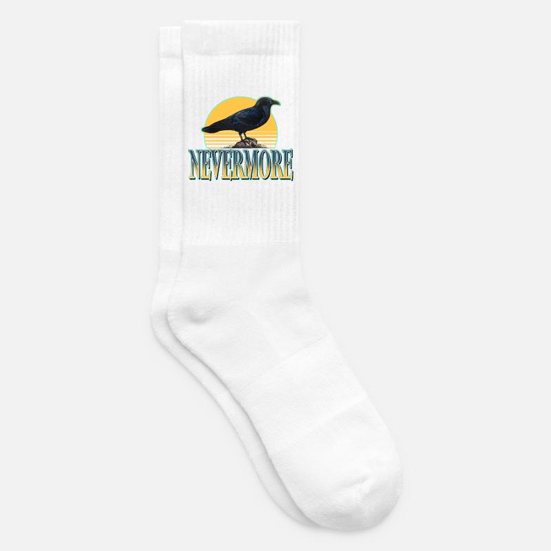 Nevermore – Raben & Gothic Ästhetik - Tennissocken - Weiß
