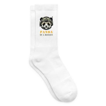 Panda in Mission / Military - Tennis socks - white - Right