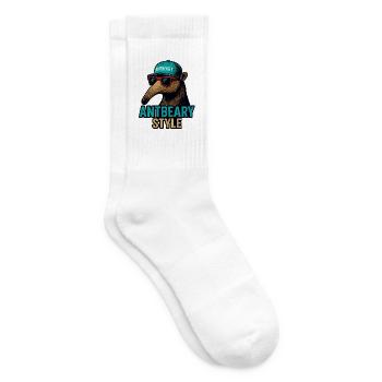 Antbeary Style Aardvark Cartoon - Tennis socks - white - Right