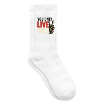 Du Lebst Nur Einmal Vintage - Tennissocken - Weiß - Rechts