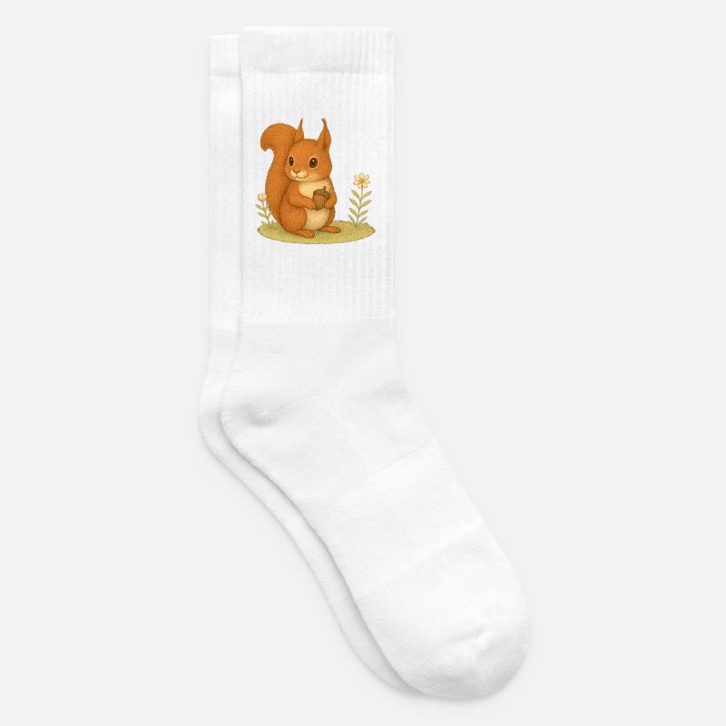 Nordischer Wald - Eichhörnchen - Tennissocken - Weiß