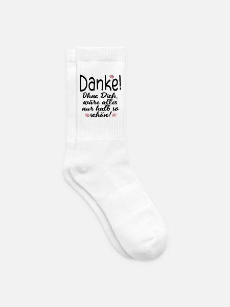 DANKE PARTNERSCHAFT FREUNDSCHAFT - Tennissocken - Weiß