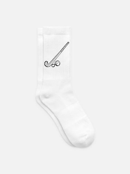 Feldhockeyschläger und Ball - Tennissocken - Weiß