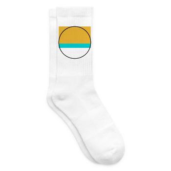 Minimalistischer Sonnenuntergang über dem Meer - Tennissocken - Weiß - Rechts