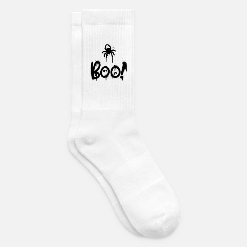 Black composition with spider painted with sprey - Tennis socks - white