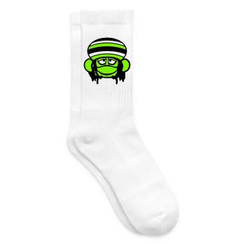 Frosch Reggae Musik Rasta Haare Mütze Jamaika Fun - Tennissocken - Weiß - Rechts