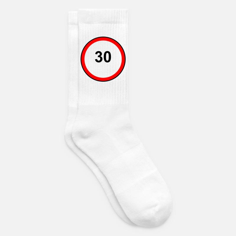Tempo 30 Schild Muster - Tennissocken - Weiß