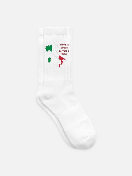 Italienische Flagge mit Spruch - Tennissocken - Weiß