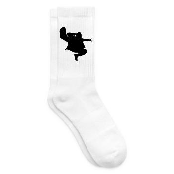 B-Boy Silhouette – Breakdance Jump Kick - Tennissocken - Weiß - Rechts