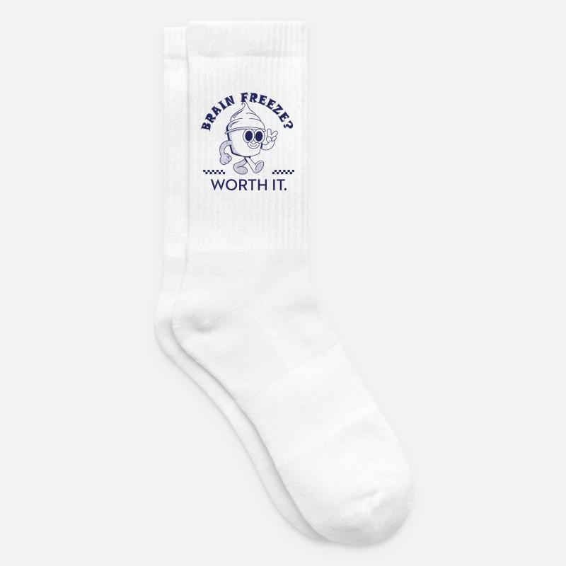 Brain Freeze Worth It – Lustiges Eiscreme Design - Tennis socks - white