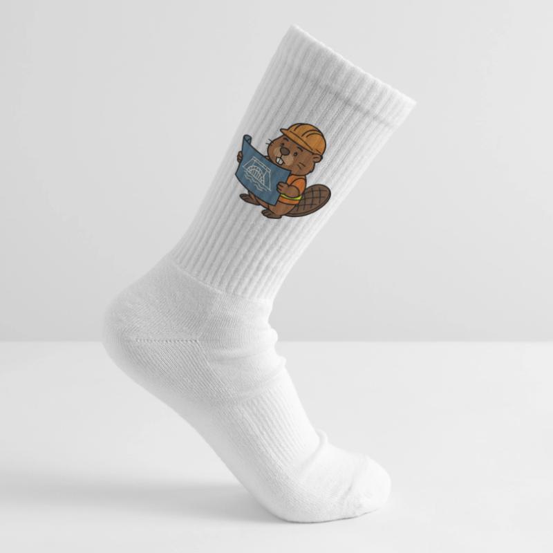 Beaver Construction Worker Bob Master Builder Plan Construction Dam Tennis socks
