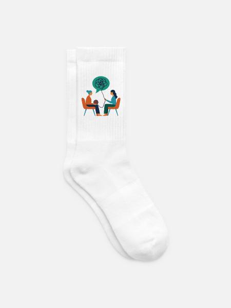 Therapeutin – Psyche Illustration - Tennissocken - Weiß