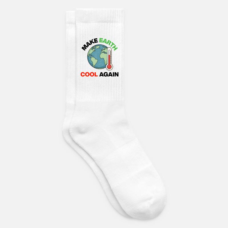 Make Earth Cool Again – Act Now - Tennis socks - white
