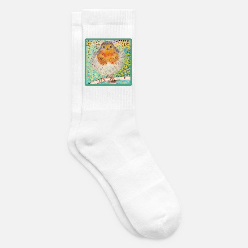 Rotkehlchen /Robin - Tennissocken - Weiß