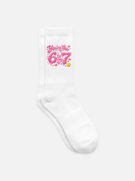 Du bist die 6 zu meiner 7 - Tennissocken - Weiß