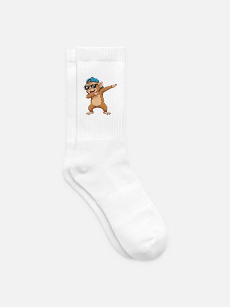 Cool Dabbing Monkey Sunglasses Cartoon-Kunst - Tennissocken - Weiß