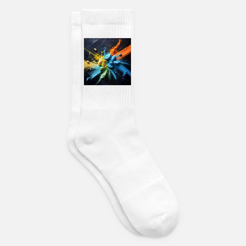 Regenbogenstaub-Explosion - Tennissocken - Weiß