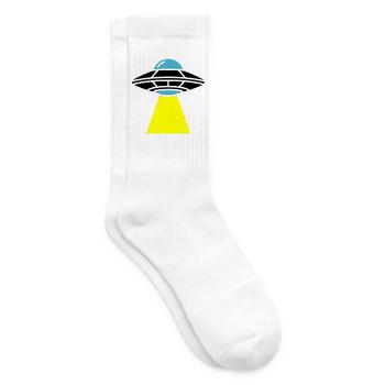 UFO Alien Raumschiff Licht - Tennissocken - Weiß - Rechts