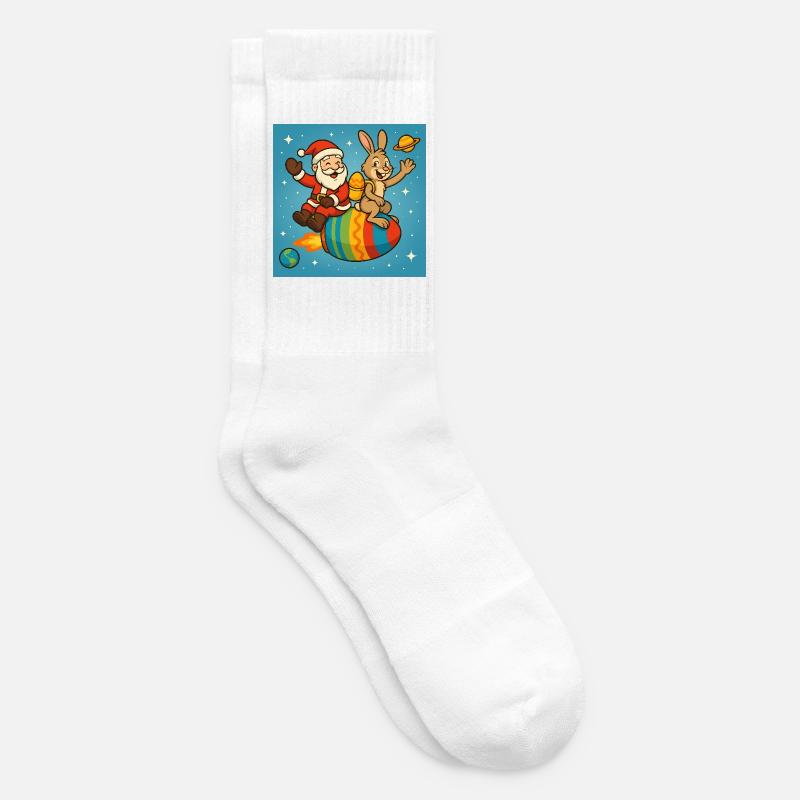 Le lapin de Noël de Pâques dans Star Flight - Chaussettes de tennis - blanc