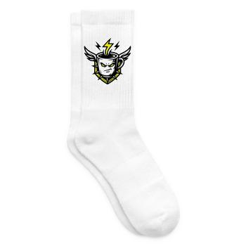 Kaffeetasse Gesicht Blitz Gelb Symbol - Tennissocken - Weiß - Rechts