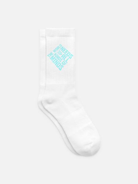 The World Needs All Kinds Of Minds Inspirierend - Tennissocken - Weiß