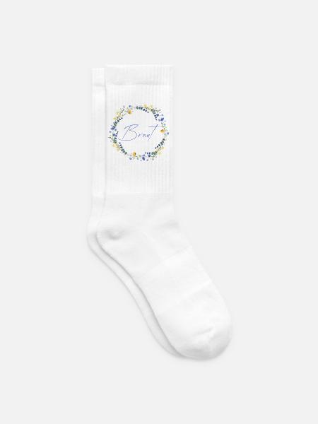 Brautblumenkranz "Braut" - Tennissocken - Weiß