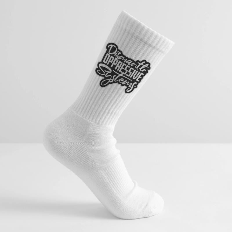 Dismantle Oppressive Systems Activism Statement Tennis socks