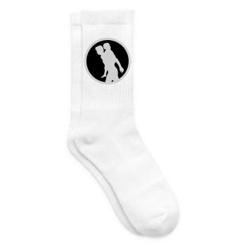 Vater Kind Silhouette Spazieren Familie Papa Liebe - Tennissocken - Weiß - Rechts