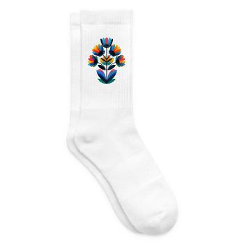 Lebendige Regenbogenblume - Tennissocken - Weiß - Rechts