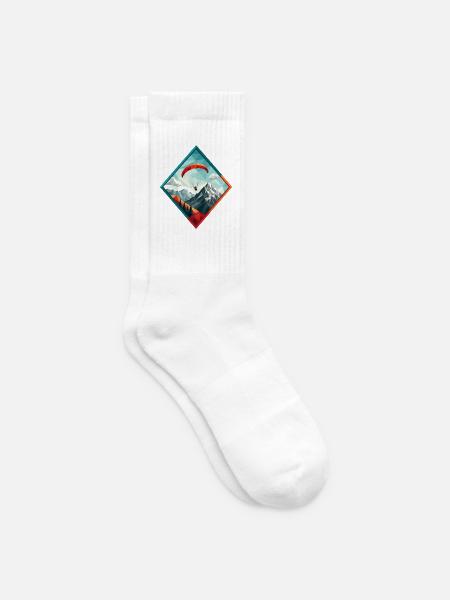 Paraglider über Berglandschaft - Tennissocken - Weiß