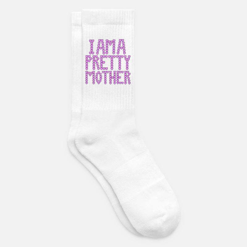 Ich bin eine hübsche Mutter, Typografie. - Tennissocken - Weiß