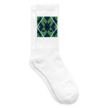  Golfschläger Argyle Muster Golfsport Herrenausflu - Tennissocken - Weiß - Rechts