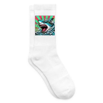 Requin - Chaussettes de tennis - blanc - Droite