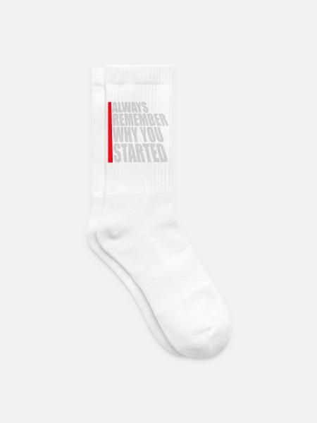 Always Remember Why You Started Motivation Spruch - Tennissocken - Weiß