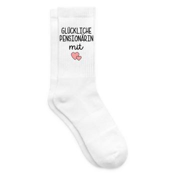 Herz - Glückliche Pensionärin - Tennissocken - Weiß - Rechts