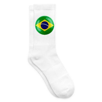 BRAZIL'S FLAG ON A FOOTBALL - Tennis socks - white - Right