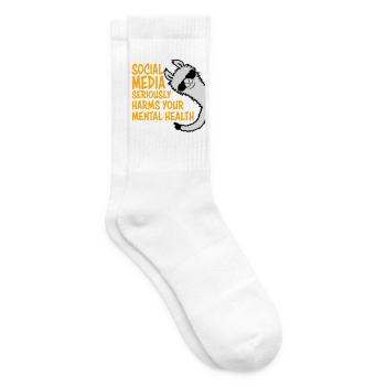 Social Media Seriously Harms Mental Health Lama - Tennissocken - Weiß - Rechts