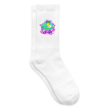 I'm taking a Paws: Cat making biscuits - Tennis socks - white - Right