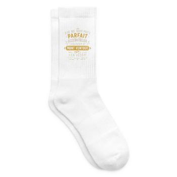 Parfait Mont Ventoux en Vélo Humour Vélo Cycliste - Chaussettes de tennis - blanc - Droite